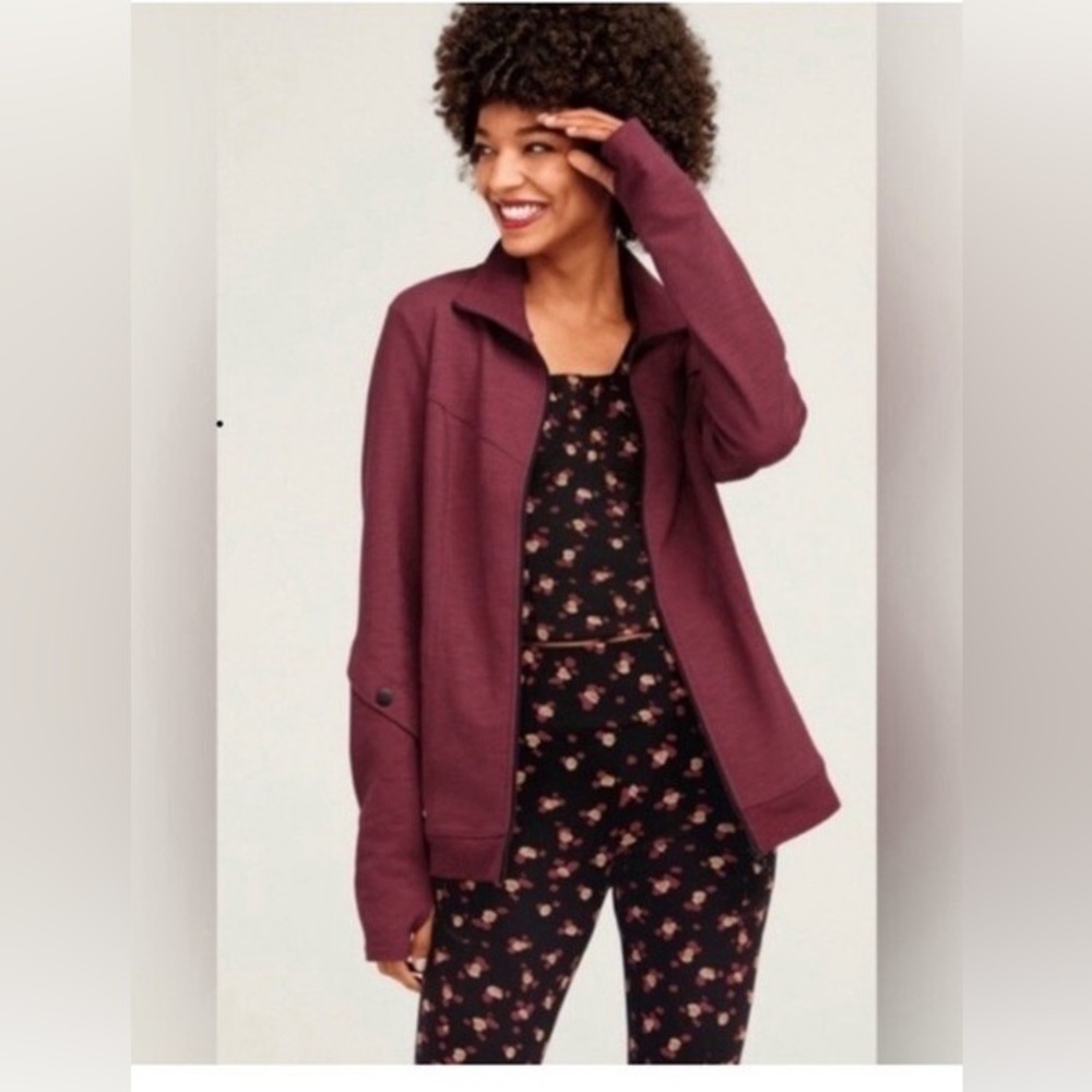 Cabi Burgundy Red Training Jacket Size XXL #4122 Athleisure Activewear